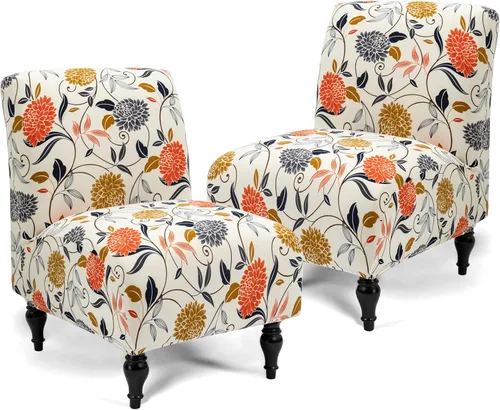 Vista 36 de Iauddy Funda para Silla de Acento Slipper sin Brazos Slipcover, Elástica de Spandex Extraíble Tela Jacquard Funda Antideslizante para Silla de Beige