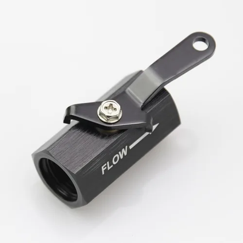 Vista 7 de Aluminio 6AN Macho Combustible Apagado Válvula De Control De Flujo Corte De La Válvula De Ajuste Con Palanca De Cable Negro