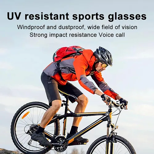 Vista 2 de SkyGenius Lentes inteligentes con altavoz Bluetooth, protección UV polarizada, lentes de sol Bluelight con control de voz para hombres y mujeres