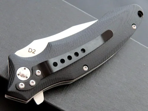 Vista 6 de Eafengrow EF339 Cuchillo plegable Hoja D2 y mango G10 con clip Cuchillos plegables para acampar Cuchillos de bolsillo al aire libre (negro)