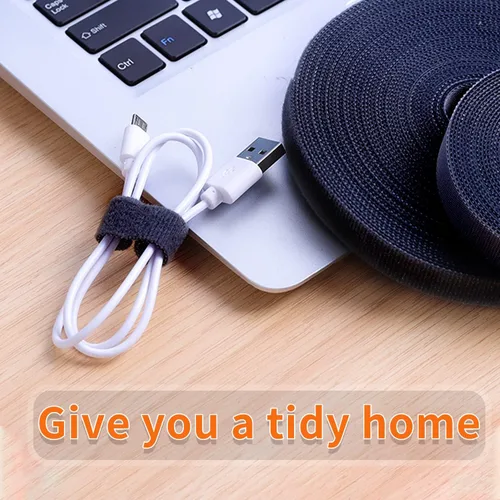 Vista 6 de IFNOW Cinta de Gancho y Bucle de 32 Pies Cinta de Sujeción Reutilizable Bridas para Cables de Doble Cara de Gancho y Bucle Gestión de Cables