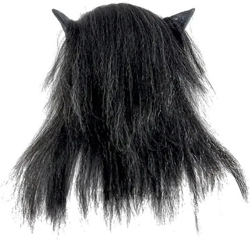 Vista 7 de Ghoulish Productions Máscara de lobo negro. Máscara de látex de lobo negro, máscara de lobo gruñido, máscara de criatura hombre lobo con piel negra.