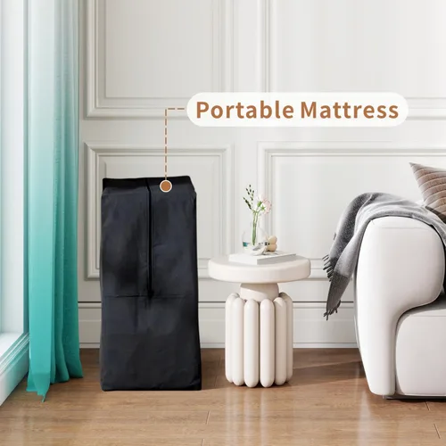Vista 8 de Vipbear Colchón plegable, colchón triple de 6 pulgadas, tamaño matrimonial, colchón plegable de espuma viscoelástica con funda lavable, cama de piso