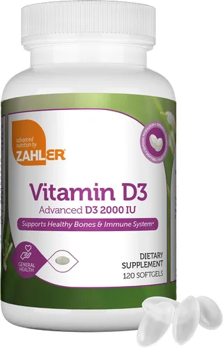 Vista 7 de Zahler - Cápsulas blandas avanzadas de vitamina D3 de 2000 UI (250 unidades) Kosher Vitamina D apta para vegetarianos para apoyo inmunológico