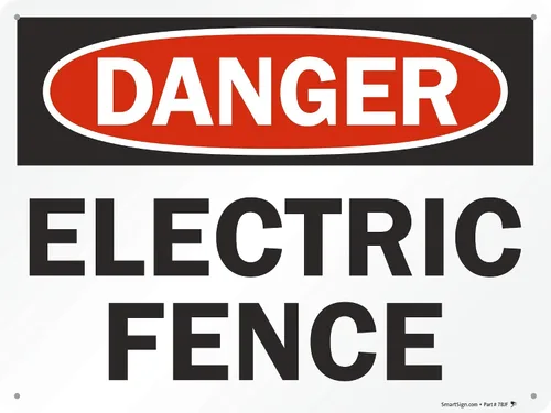 Vista 6 de SmartSign etiqueta "Danger - Electric Fence" 5" x 7" vinilo laminado reflectante 3M
