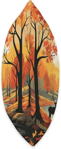 Vista 2 de Fall Leaves autumn orange pumpkin pattern Fall Dear Pattern - Almohada de hojas de color otoñal, 16 x 16 pulgadas, multicolor