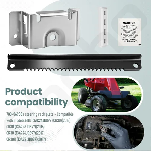 Vista 3 de 783-06988A - Placa de rejilla de dirección – Compatible con MTD, Craftsman, Troy-Bilt cortacésped, con engranaje de piñón y buje de eje