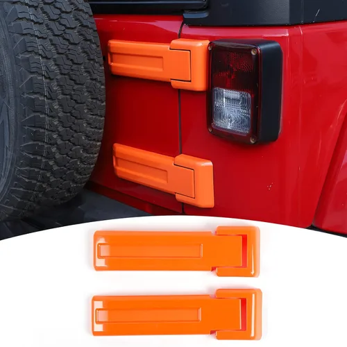 Vista 7 de Cubiertas de bisagras de compuerta trasera, accesorios de moldura para Jeep Wrangler JK JKU y Unlimited 2007-2018 (Rosa)