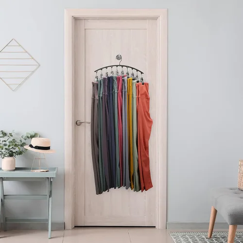 Vista 7 de Organizador de leggings para armario, perchas de metal para pantalones de yoga, 1 paquete con 10 clips con capacidad para 10 leggings, organizador