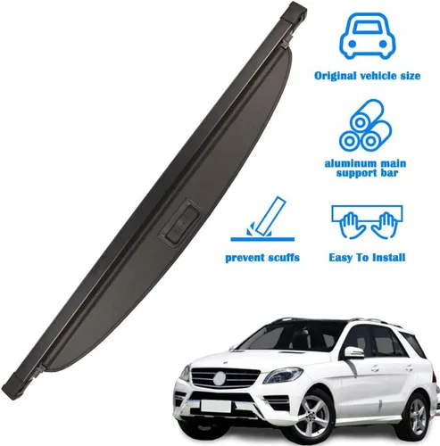 Vista 2 de Cubierta de carga para Mercedes Benz ML350 Serie ML Accesorios 2012-2015 GLE 2016-2019 Cubierta retráctil negra para maletero