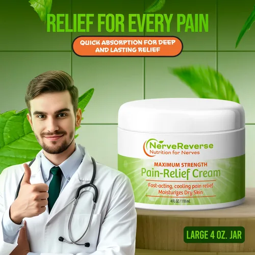 Vista 7 de NerveReverse - Crema para aliviar el dolor de neuropatía para pies, manos, piernas y dedos de los pies. Tarro grande de 4 onzas. Crema de acción