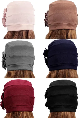Vista 5 de 6 gorras de turbante para mujer, gorro vintage, bufanda elástica para la cabeza