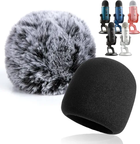 Vista 12 de YOUSHARES Parabrisas de micrófono de espuma - Funda de micrófono de gran tamaño para Blue Yeti, Yeti Pro, MXL, Audio Technica y otros micrófonos