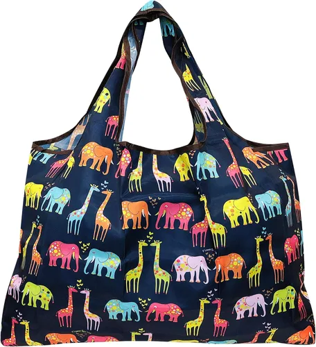 Vista 4 de Wrapables Bolsas de compras reutilizables de nylon grandes ecológicas (juego de 3)