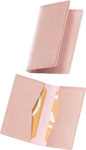 Vista 14 de VULKIT - Tarjetero de cuero para tarjetas de visita de dos lados, organizador delgado de tarjetas de nombre para negocios para hombres o mujeres