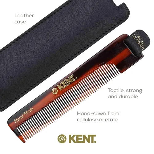 Vista 5 de Kent NU22 - Peine de bolsillo de dientes finos hecho a mano para hombres, mujeres y niños, alisador de pelo para el cuidado diario del cabello