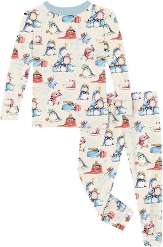 Vista 77 de KicKee Pants Conjunto de pijama de manga larga con estampado de piezas