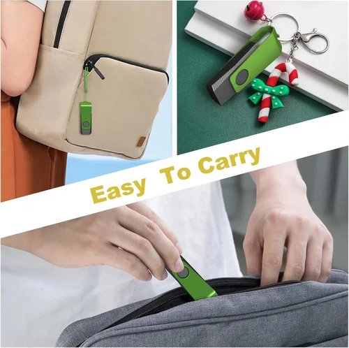 Vista 4 de Unidad Flash USB de 128MB Paquete de 20 AGECASH USB 2.0 Unidades Flash Thumb a Granel Verde Giratorio 128MB Memoria USB Stick Zip Jump Drive 1
