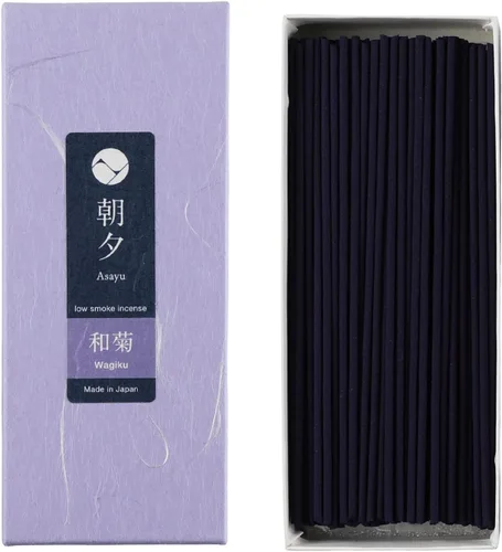 Vista 9 de Asayu Japan Varitas de incienso con bajo contenido de humo para meditación matutina o nocturna, relax o yoga, hecho en Japón 1.41 oz - Jazmín