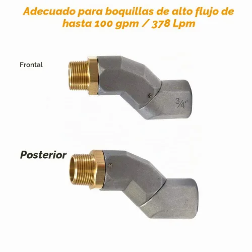 Vista 4 de Giratorio de combustible de 3/4 pulgadas, manguera giratoria de combustible con conector NPT de 3/4 pulgadas con conector giratorio de avión