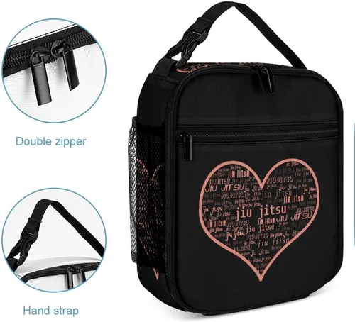 Vista 5 de Love Jiujitsu - Lonchera térmica reutilizable, bolsa portátil para hombres y mujeres
