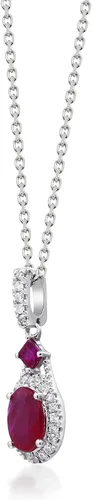 Vista 2 de Gin Grace Colgante de oro blanco de 10 quilates con rubí y diamante natural I1 para mujer