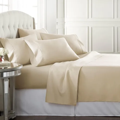 Vista 35 de Danjor Linens - Juego de sábanas tamaño completo para adolescentes, sábanas premium de hotel con 4 fundas de almohada, microfibra cepillada ligera