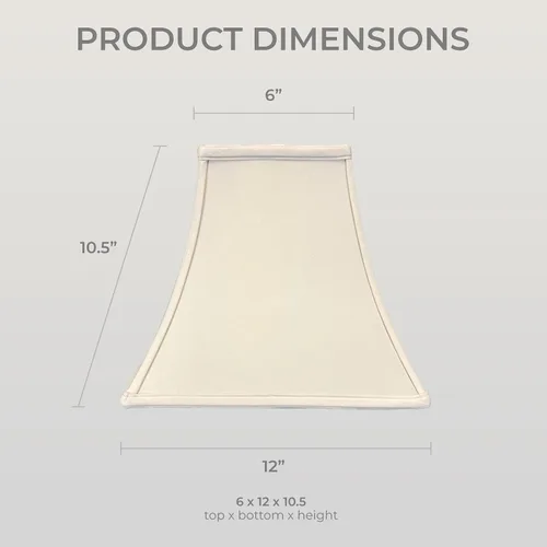 Vista 2 de Royal Designs - Pantalla cuadrada para lámpara, color beige, 6 x 12 x 10.5 pulgadas