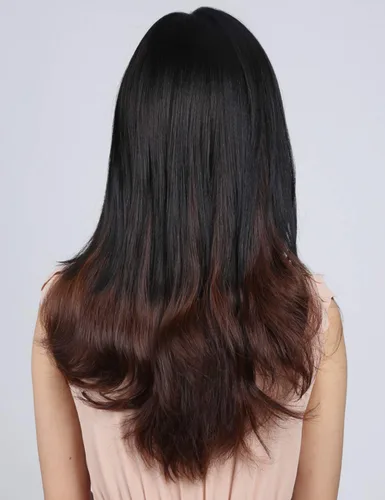 Vista 3 de Parte lateral recta superior clip en la frente postizo con flequillo para mujeres con cabello fino 10# marrón claro