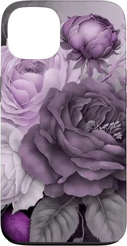 Vista 7 de Purple Watercolor Rose Flower Bouquet on Gray Case for iPhone 17