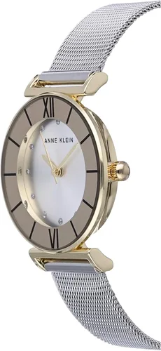 Vista 5 de Anne Klein Reloj pulsera de malla acentuada con purpurina para mujer