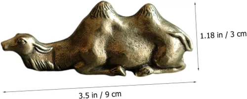 Vista 7 de NOLITOY 3 soportes para bolígrafos de camello, escultura de riqueza animal de escritorio, pequeña figura de camello, figura china de Fengshui