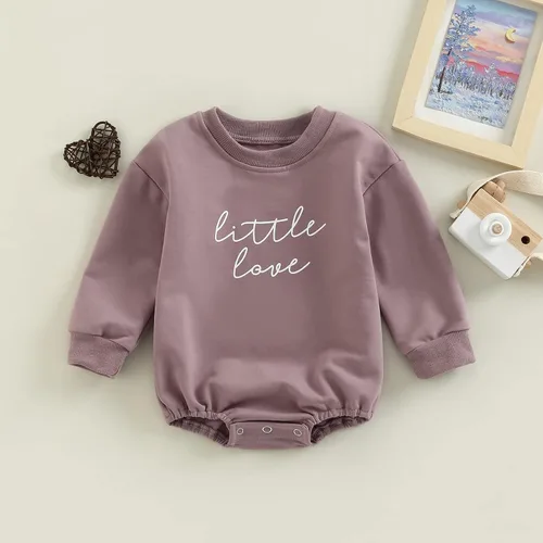 Vista 76 de SOLILOQUY Traje de manga larga con cuello redondo para el primer día de San Valentín para bebé niño y niña, mameluco de corazón de amor
