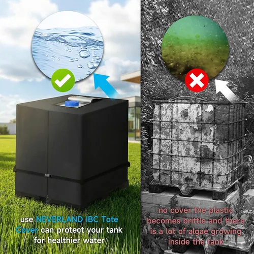 Vista 8 de NEVERLAND IBC - Cubierta impermeable para tanque de agua de 330 galones