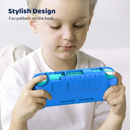 Vista 7 de Fintie Kids Case for Nintendo Switch Lite 2019 w2 Game Card Slots - Ultralight Shockproof Protective Cover with Ergonomic Grip, Kids Friendly Grip