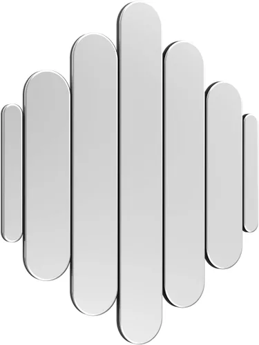 Vista 11 de Elegante espejo de pared de 32 x 28 pulgadas, elegante espejo de pared arqueado sin marco, estético, moderno, decorativo, de cristal, para montaje