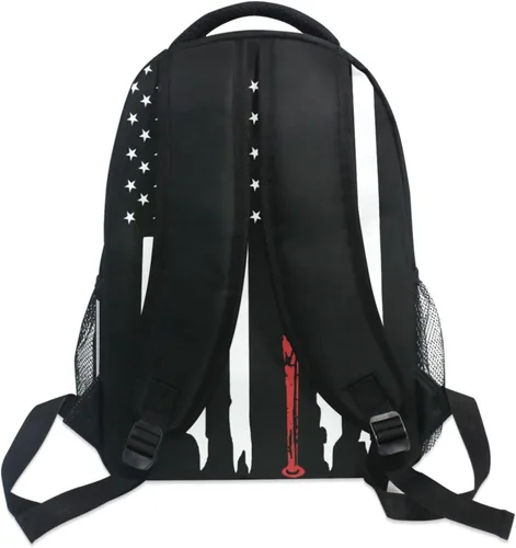 Vista 4 de Miaoquhe Mochila de béisbol con la bandera de Estados Unidos para niños, niñas, adolescentes, escuela, casual, mochila escolar para viajes, laptop