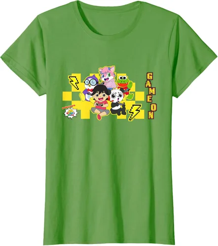 Vista 3 de Ryan's World Game On Characters Camiseta, Negro, S