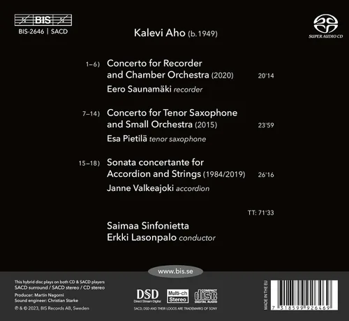 Vista 2 de Concertante Works for Recorder Saxophone