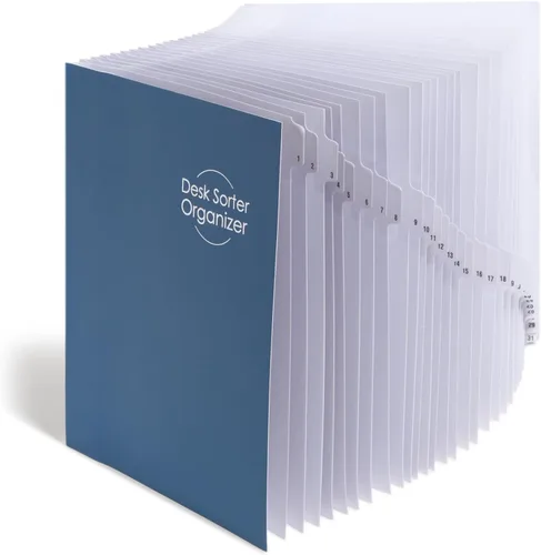 Vista 10 de SMEAD Clasificador de archivos alfabético expandible, color azul oscuro, tamaño carta, 20 divisores, pestañas laminadas, paquete de 5