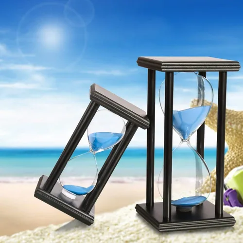 Vista 3 de Lodunsyr Reloj de Arena Temporizador de 30 Minutos para Decoración de Ornamentos Navidad Año Nuevo Cumpleaños Té Mesa de Café Estante de Libros