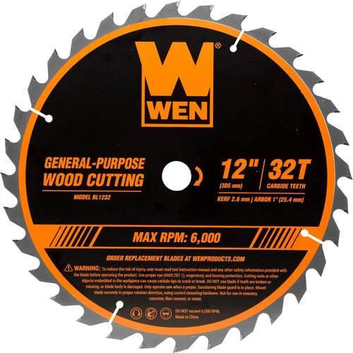 Vista 2 de WEN BL1232-2 - Juego de hojas de sierra profesional para carpintería de 12 pulgadas, 32 dientes y 80 dientes con punta de carburo, 2