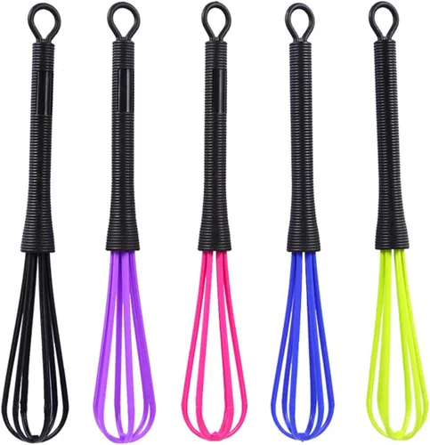 Vista 9 de Juego de batidor de lava, 5 piezas de plástico para peluquería peluquería de peluquería color crema batidor de cocina (verde, rojo rosa, azul, negro)