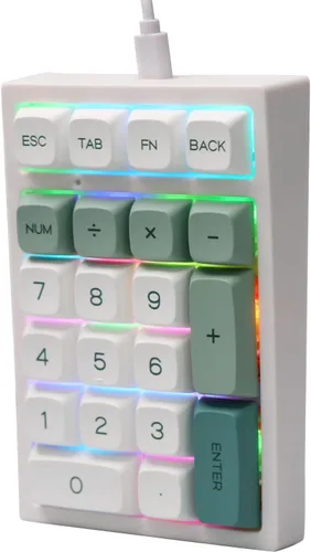 Vista 3 de EPOMAKER TH21 - Numpad mecánico para juegos mecánico RGB programable de 21 teclas de intercambio en caliente de 2.4 GHzBluetooth 5.0con perfil XDA