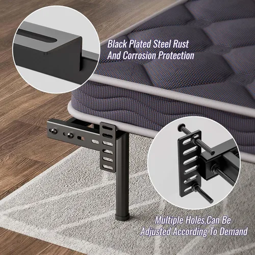 Vista 4 de Soportes ajustables para cabecero – Soportes de montaje en pared de metal para cabecero con kit de extensión de estribo para cama individual