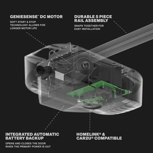 Vista 19 de Genie StealthDrive Connect 7155-TKV - Abridor de puerta de garaje con transmisión por correa inteligente