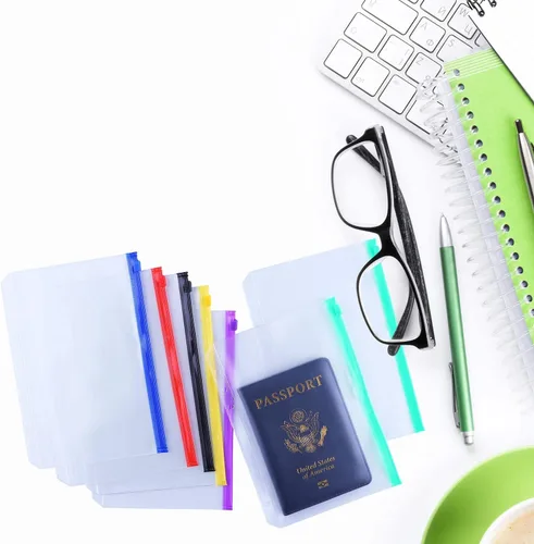 Vista 7 de Antner 12 bolsillos para carpeta A5, sobres de efectivo de 6 agujeros para carpeta A5 de 6 anillas, bolsas con cremallera multicolor para insertos