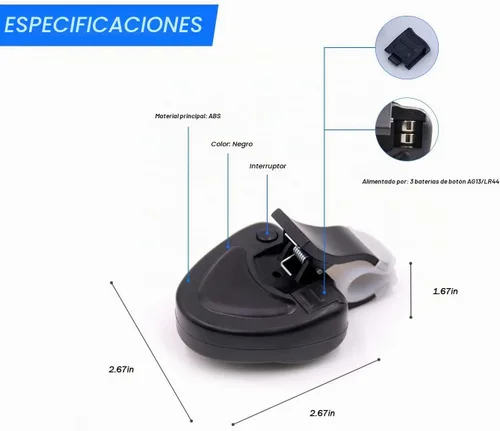 Vista 4 de 4 x Bombilla LED electrónica de pesca negra con alarma de sonido y alarma audible