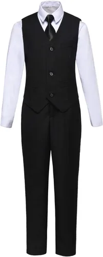 Vista 2 de Visaccy - Traje de vestir para niños, corte ajustado, traje para pajecito de boda