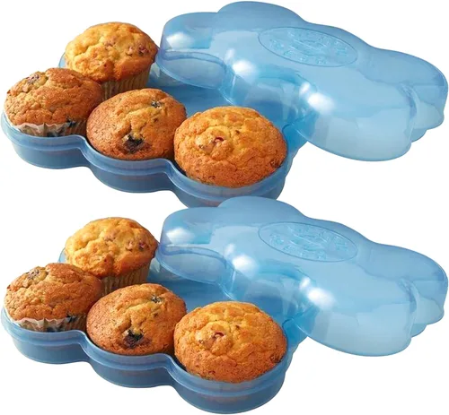 Vista 9 de Muffin Fresh - Contenedor de almacenamiento con tapa, 1 unidad, capacidad para 6